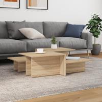 Salontafels 2 st bewerkt hout sonoma eikenkleurig - thumbnail