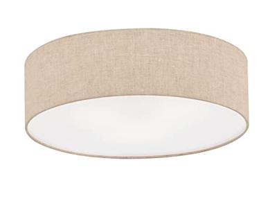 Fischer & Honsel Ø 40cm plafondlampThor met zandkleur linnen - 20052