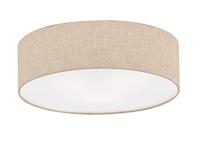 Fischer & Honsel Ø 40cm plafondlampThor met zandkleur linnen - 20052 - thumbnail