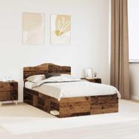 Bedframe met hoofdeinde Oudhout 120 x 200 cm Massief grenenhout - thumbnail