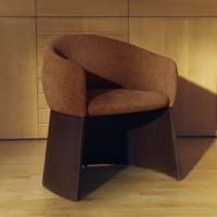 Kave Home Bosca eetkamerstoel chenille Terracotta walnoot - thumbnail