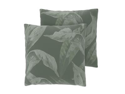 LIVARNO Set van 2 satijnen kussenslopen 60 x 50 cm (Groen)