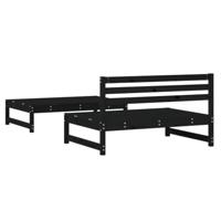 2-delige Loungeset massief grenenhout zwart - thumbnail