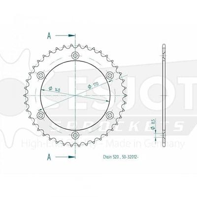 ESJOT Chain wheel 520 47z steel black