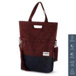 Gerecyclede shopper fietstas Urban Proof 20 liter - bordeaux rood/grijs Gerecyclede shopper fietstas Urban Proof 20 liter - bordeaux rood/grijs