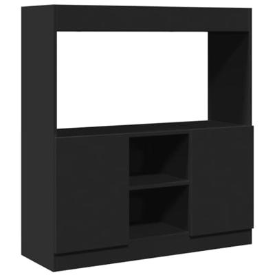 Hoge kast 92x33x100 cm bewerkt hout zwart Hoge kast 92x33x100 cm bewerkt hout zwart