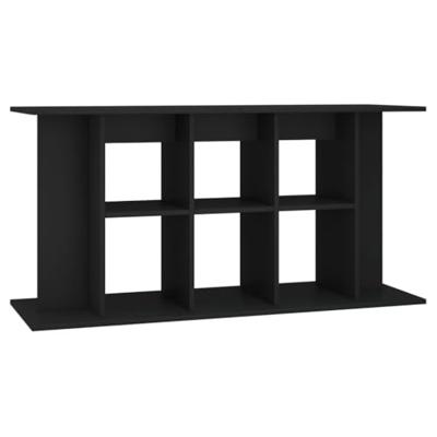 Aquariumstandaard 120x40x60 cm bewerkt hout zwart - thumbnail