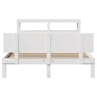 Bedframe met hoofdbord massief grenenhout wit 120x190 cm - thumbnail