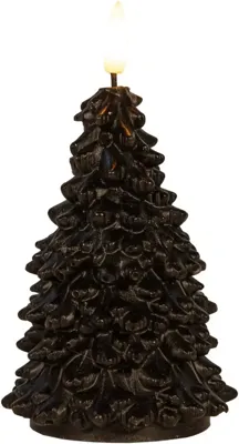 Anna&apos;s Collection LED kaars 3d flame kerstboom 9.5x20cm zwart 1 stuks