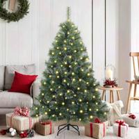 Kunstkerstboom met 150 LED met standaard Groen 150 cm PE en PVC - thumbnail