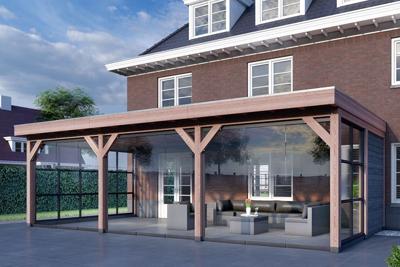 Trendhout Aanbouwveranda Ancona 900x390 cm - plat dak- - Hout- Trendhout