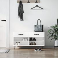 VidaXL Schoenenbank 102x35x55 cm bewerkt hout hoogglans wit - thumbnail