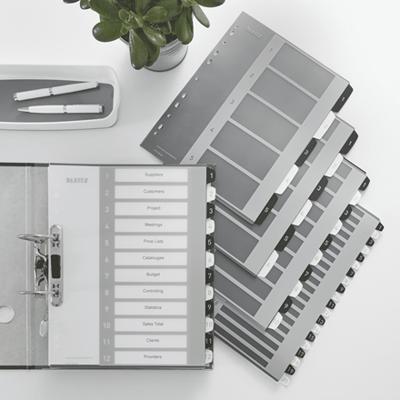 Leitz WOW printbare index, 6 tabs, zwart-wit Leitz WOW printbare index, 6 tabs, zwart-wit