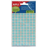 Apli ronde etiketten in etui diameter 8 mm, blauw, 288 stuks, 96 per blad (2045) - thumbnail