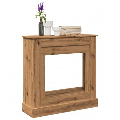 Haardombouw 90x30x90 cm bewerkt hout artisanaal eikenkleurig Haardombouw 90x30x90 cm bewerkt hout artisanaal eikenkleurig