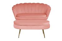 Artistiq Hocker 'Loulou' Velvet, kleur Roze - thumbnail