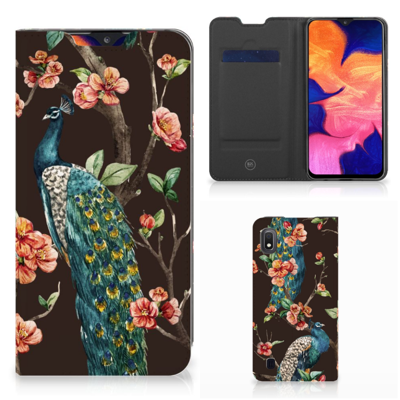 Samsung Galaxy A10 Hoesje maken Pauw met Bloemen Samsung Galaxy A10 Hoesje maken Pauw met Bloemen