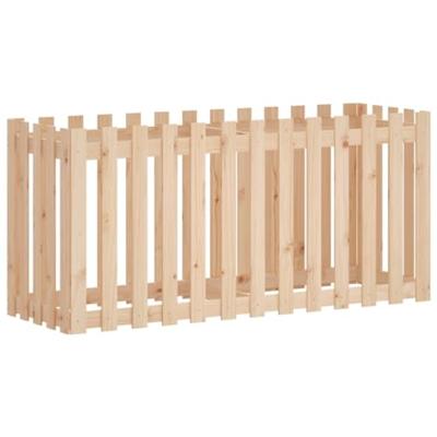 VidaXL Plantenbak verhoogd met hekontwerp 150x50x70 cm grenenhout