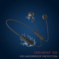 Motorola Lifestyle Verap 105 Bluetooth sport-hoofdtelefoon met nekbeugel, IPX5 waterdicht, compatibel met Alexa, Siri, Google Assistant, zwart, één maat - thumbnail