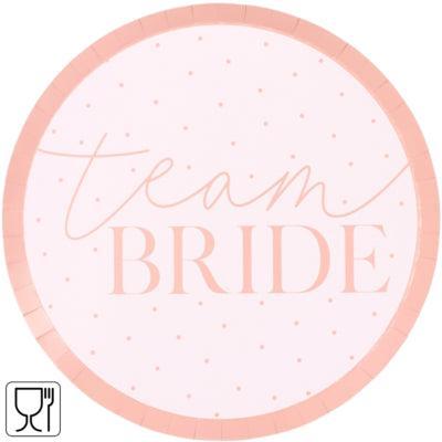 Ginger Ray wegwerp borden team bride roze 8 stuks | 20 stuks