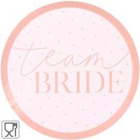 Ginger Ray wegwerp borden team bride roze 8 stuks | 20 stuks - thumbnail