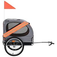 VidaXL Hondenfietstrailer oranje en grijs - thumbnail