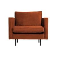 WOOOD Fauteuil 'Rodeo' Velvet, kleur Roestbruin - thumbnail