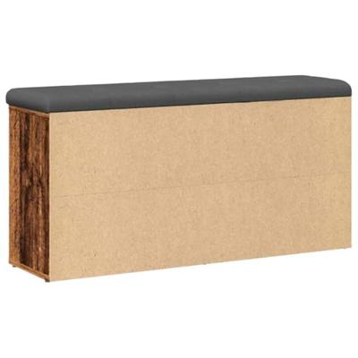 Schoenenbank 102x32x50 cm bewerkt hout oud houtkleurig Schoenenbank 102x32x50 cm bewerkt hout oud houtkleurig