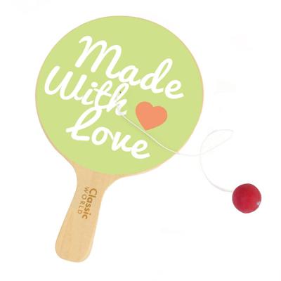 Classic World houten racket met bal aan koord Classic World houten racket met bal aan koord