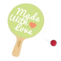Classic World houten racket met bal aan koord - thumbnail