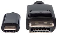 Manhattan 152471 USB-C-displaykabel USB-C / DisplayPort Adapterkabel USB-C stekker, DisplayPort-stekker 1.00 m Zwart Slimline - thumbnail