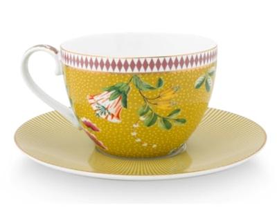 Pip Studio La Majorelle Set/2 Cappuccino Kop & Schotel Geel - thumbnail