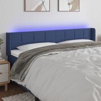 Hoofdbord LED 203x16x78/88 cm stof blauw - thumbnail