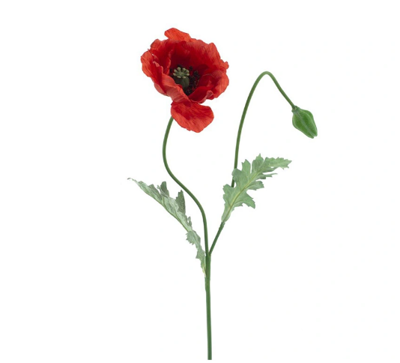 Poppy spray Casper red 73 cm kunstbloem Erutan Avon - Erutan avon