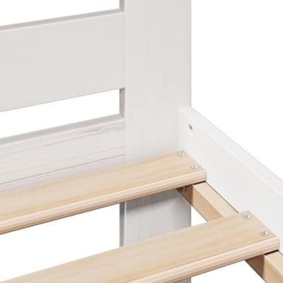 Bedframe zonder matras massief grenenhout wit 120x190 cm
