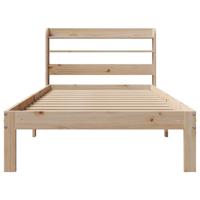 Bedframe met hoofdbord massief grenenhout 75x190 cm - thumbnail