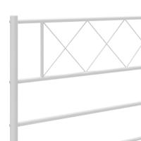 Bedframe met hoofdbord metaal wit 140x190 cm - thumbnail