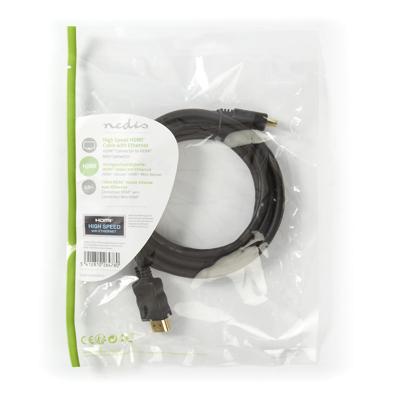 High Speed HDMI-kabel met Ethernet | HDMI-connector - HDMI-mini-connector | 2,0 m | Zwart