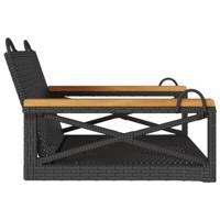 Schommelbank 63x62x40 cm poly rattan zwart - thumbnail