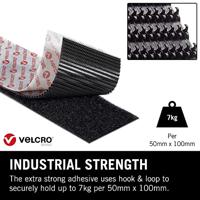 VELCRO® VEL-EC60245 Klittenband Om vast te plakken Haak- en lusdeel, Extra sterk (l x b) 2500 mm x 50 mm Zwart 2.5 m - thumbnail