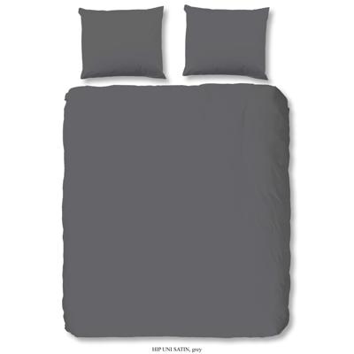 HIP Dekbedovertrek "uni dessin" - Grijs - (240x200/220 cm) - Katoen Satijn
