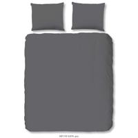 HIP Dekbedovertrek "uni dessin" - Grijs - (240x200/220 cm) - Katoen Satijn - thumbnail