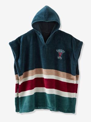 Badponcho DANDY blauw donker uni met decor