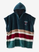 Badponcho DANDY blauw donker uni met decor - thumbnail