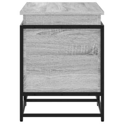 Opbergbox met deksel 100x40x51,5 cm bewerkt hout grijs sonoma