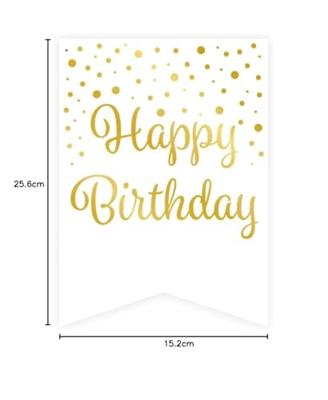 Verjaardagsslinger Vaandel 60 Jaar Goud/Wit (6m)