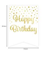 Verjaardagsslinger Vaandel 16 jaar Goud/Wit (6m) - thumbnail