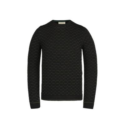 Cast Iron trui met all over print en textuur zwart/groen Cast Iron trui met all over print en textuur zwart/groen