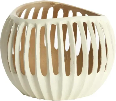 Light & Living theelichthouder aluminium chalco 19x15cm crème