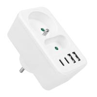Maclean-stroomaansluiting x2 + 4xUSB, splitter met 2 aansluitingen, 2xUSB A, 2xUSB C PD 20W, 1x16A + 1x6A, MCE249 F/W - thumbnail